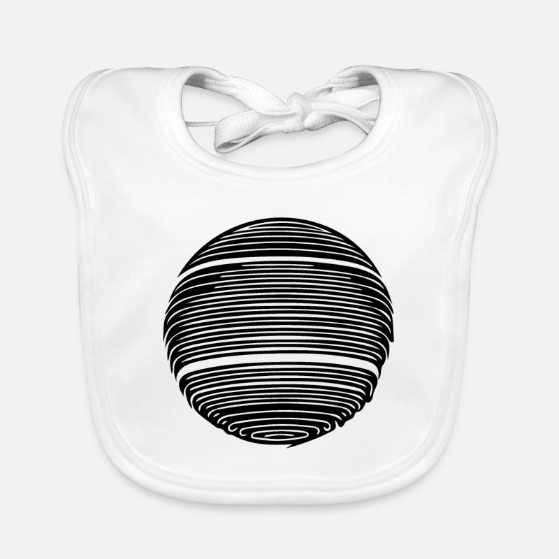 Sphère de planète géométrique avec rayures Bavoir bio Bébé