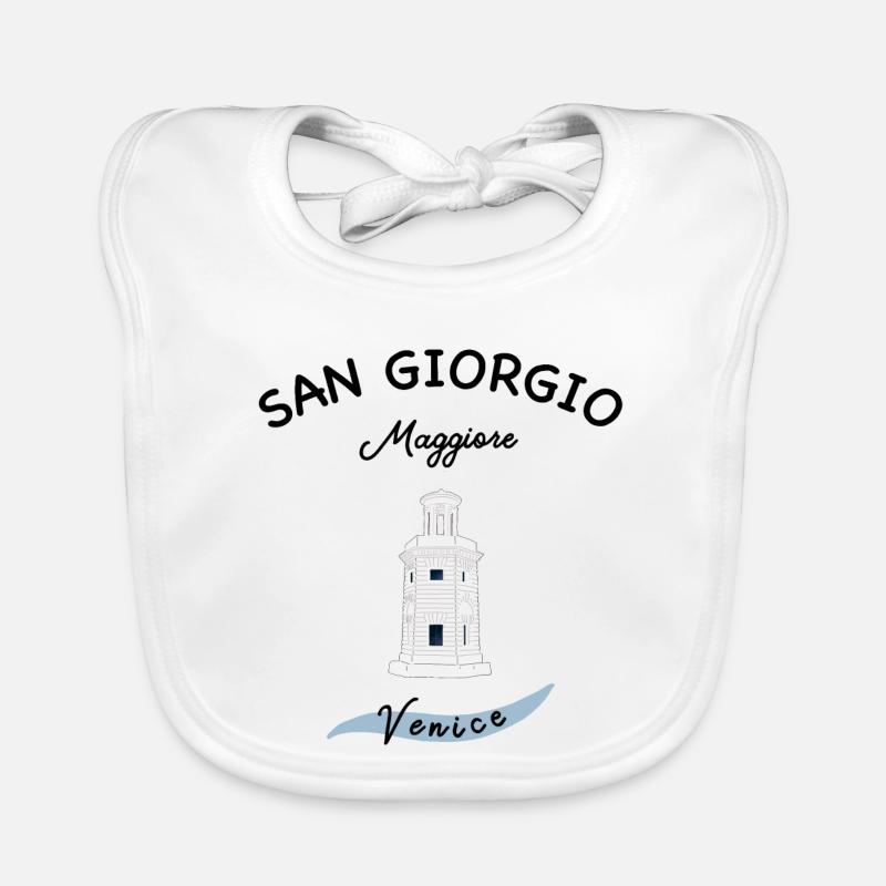 Venice Lighthouse, San Giorgio Island Maggiore Organic Baby Bibs