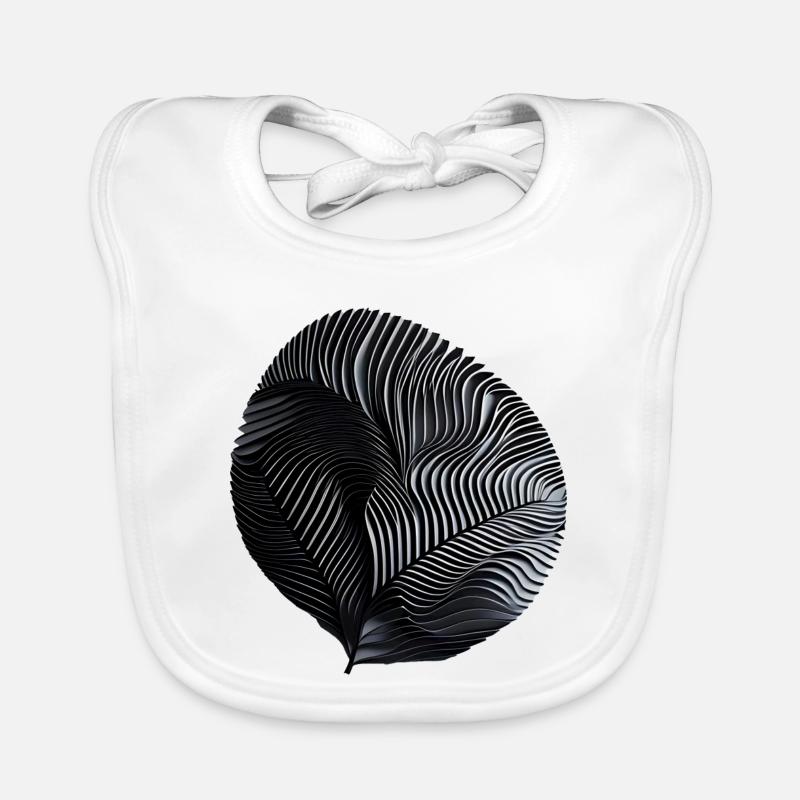 Spirale Ribée Noire et Blanche - Bavoir bio Bébé - blanc