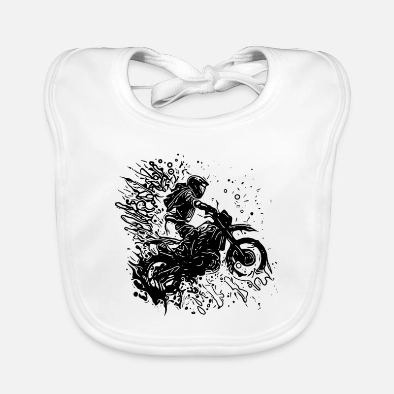 Motorcycle Tattoo Splash Racing Style Organic Baby Bibs