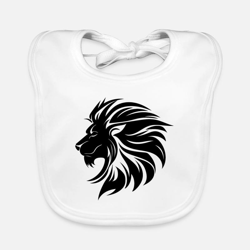 Mighty Lion Head Mane Cool Style de tatouage Bavoir bio Bébé