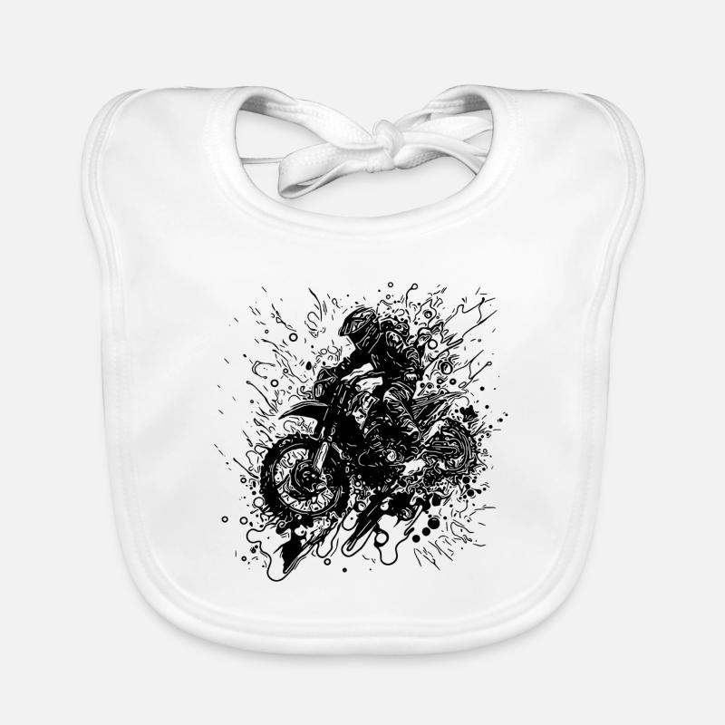 Off-road Motorcycle Racing Style Jump Splash Organic Baby Bibs