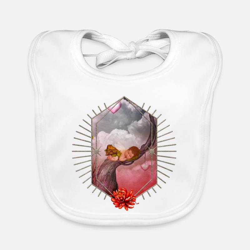 Mignon bébé fée endormi. Bavoir bio Bébé