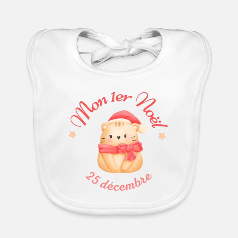 Mon premier Noël - Bavoir bio Bébé - blanc