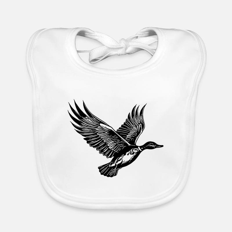 Pretty flying duck with wings Organic Baby Bibs