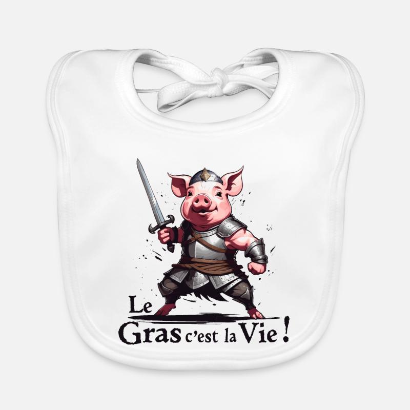 Le gras cest la vie ! légende de Camelot Bavoir bio Bébé