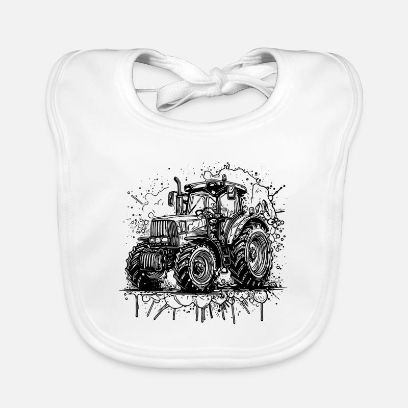 Traktor Splash Design mit Feld Schlepper Experten Baby Bio-Lätzchen