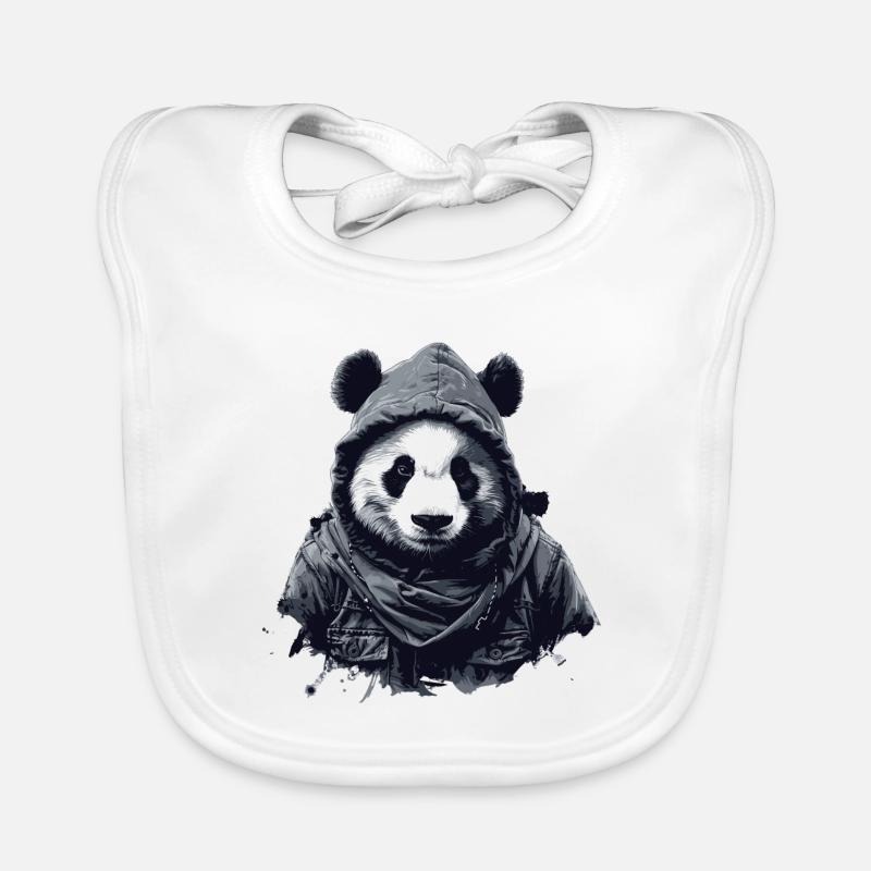 Ours panda cool avec capuche Bavoir bio Bébé