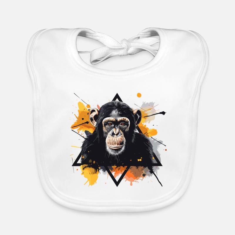 Chimpanzee Monkey Organic Baby Bibs