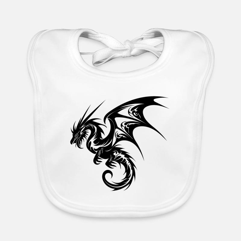 Flying dragon in tattoo style Organic Baby Bibs