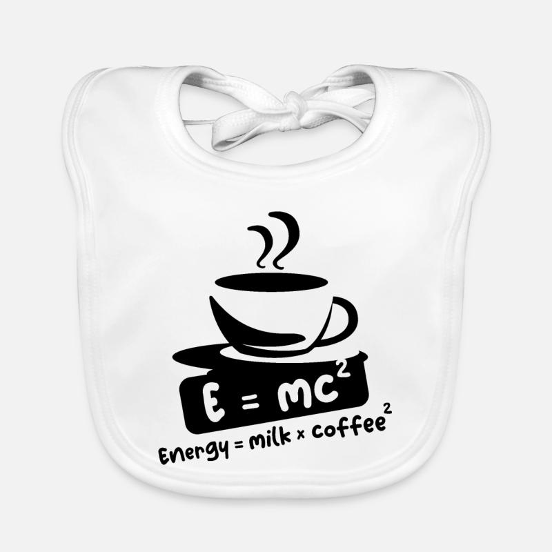 E= mc2 Kaffee lustige Sprüche Einstein Cafe Logo Baby Bio-Lätzchen
