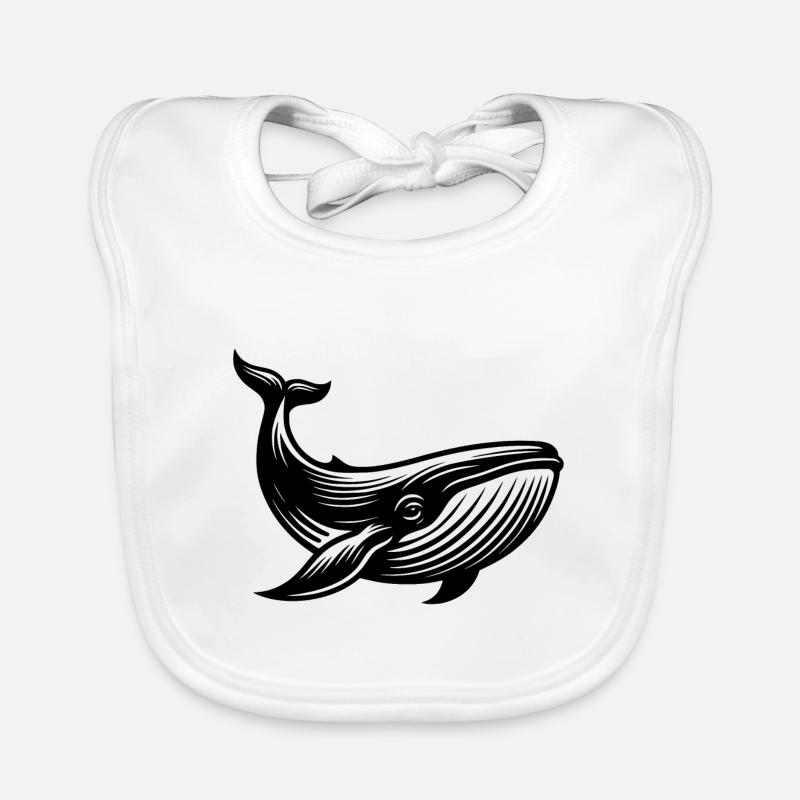 Vintage baleine créature marine sans plastique dans l’espace de vie Bavoir bio Bébé
