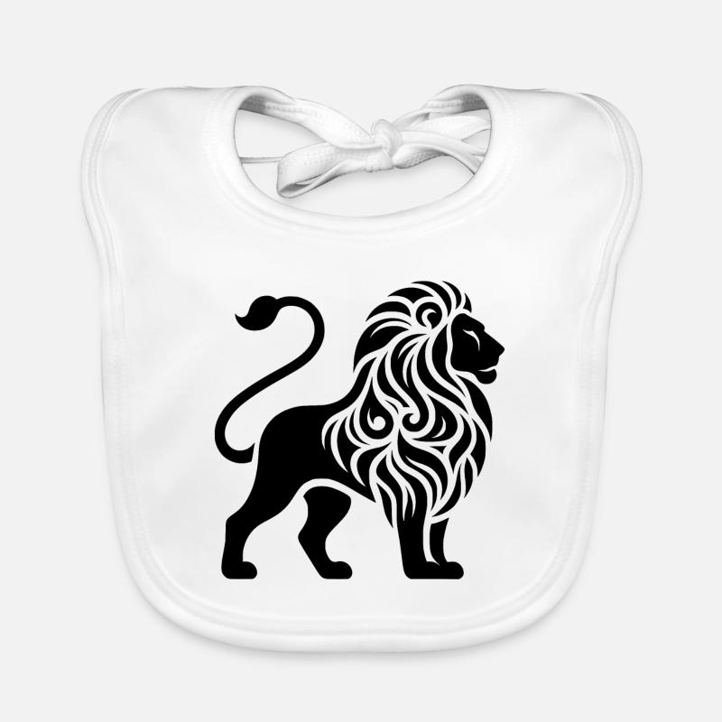 Elegant tattoo lion with powerful mane Organic Baby Bibs