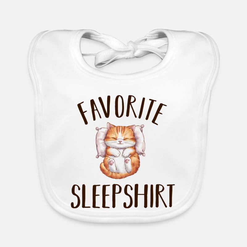 Schlafende Katze Pyjama Baby Bio-Lätzchen