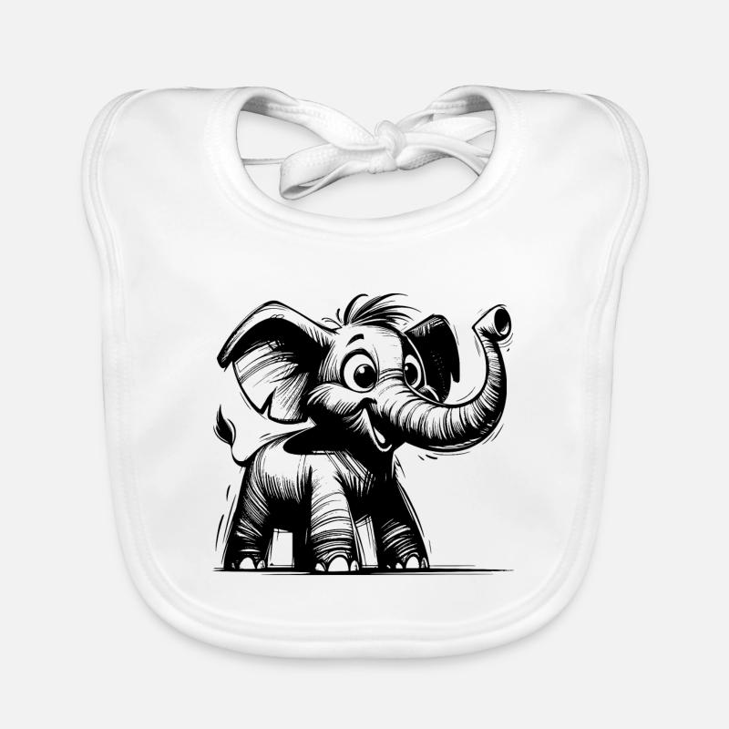 Elephant baby with huge trunk Organic Baby Bibs