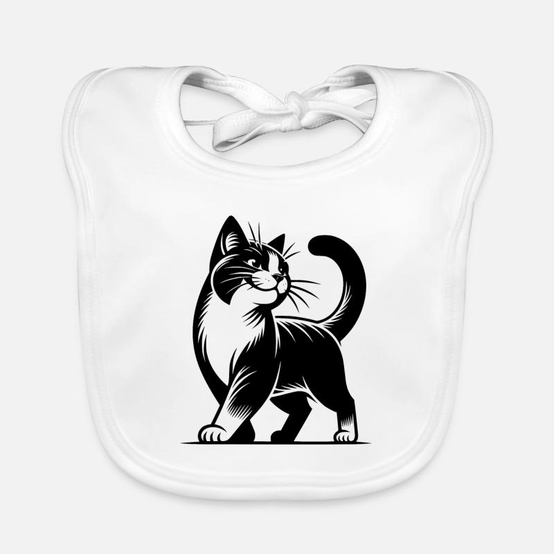 Elegante Stuben Katze mit süssem Blick Baby Bio-Lätzchen