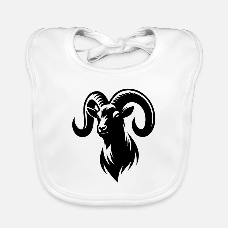 billy goat with huge horns Organic Baby Bibs