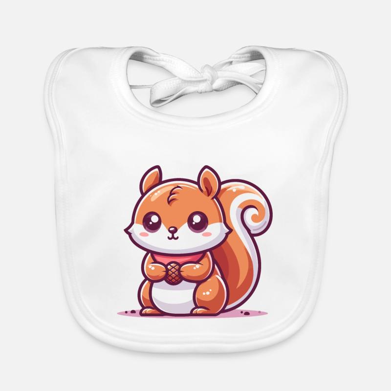 Squirrel with a seed Organic Baby Bibs