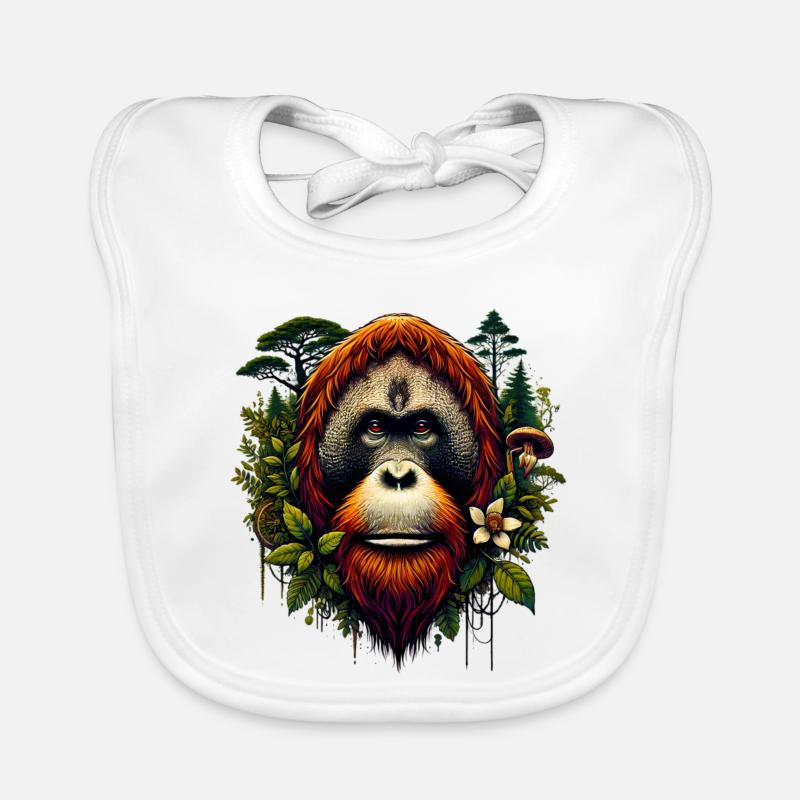 Orangutan Monkey Orangutan Organic Baby Bibs