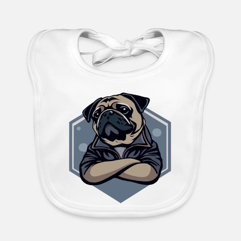 Pug Dog Organic Baby Bibs