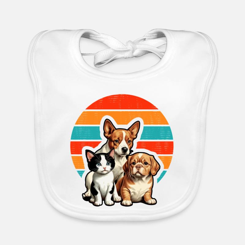 Vintage Dogs & Cat 2026 Baby Bio-Lätzchen