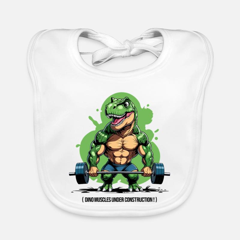 Dino muscles in development Organic Baby Bibs