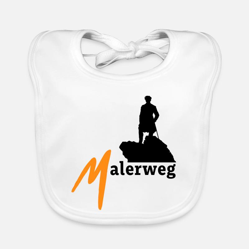 Malerweg Elbsandsteingebirge Sächsische Schweiz - Baby Bio-Lätzchen - Weiß