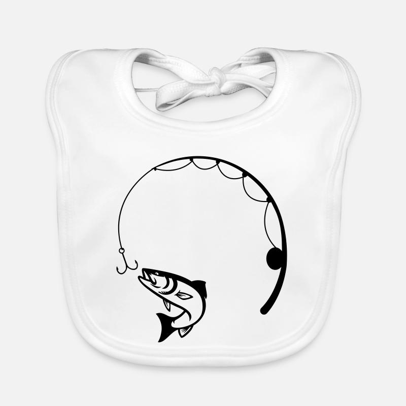 Hooked on Fishing Circle Design Organic Baby Bibs
