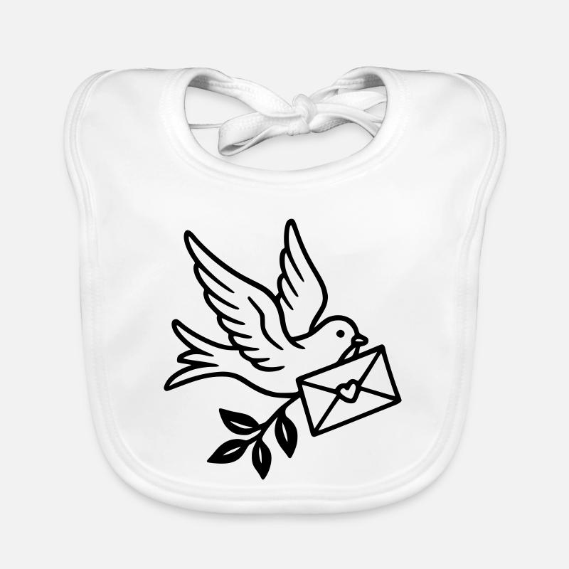 Hochzeit - Taubenbrief Baby Bio-Lätzchen