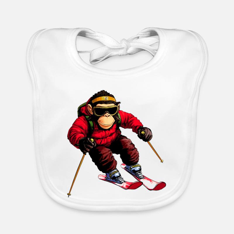 Ski Affe Baby Bio-Lätzchen