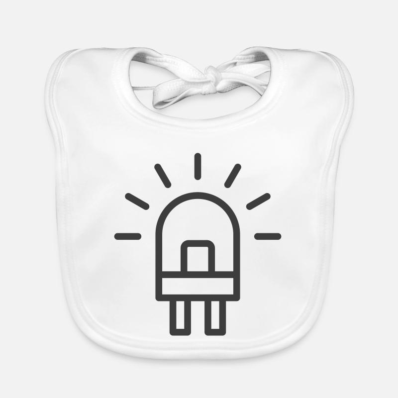 LED Light Bulb Line Icon Organic Baby Bibs