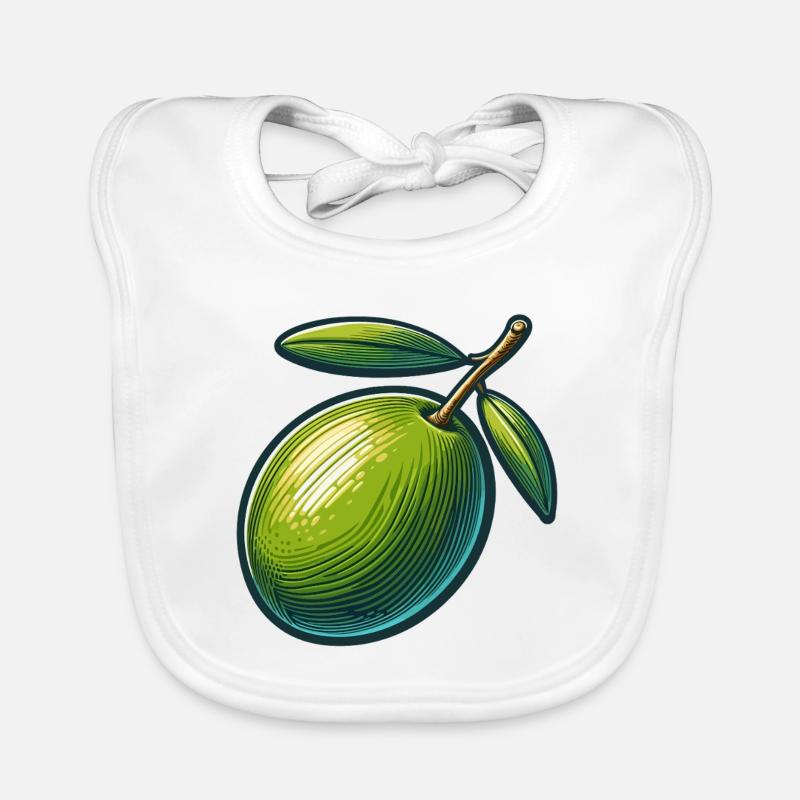 Illustration d'une Olive verte stylisée Bavoir bio Bébé