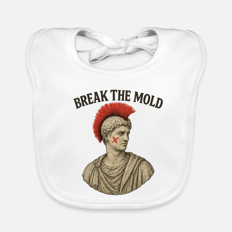 Ancient Bust with Bold Protest Motif Organic Baby Bibs