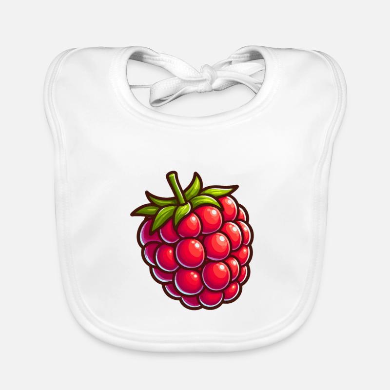 Raspberry cartoon sparkle Organic Baby Bibs