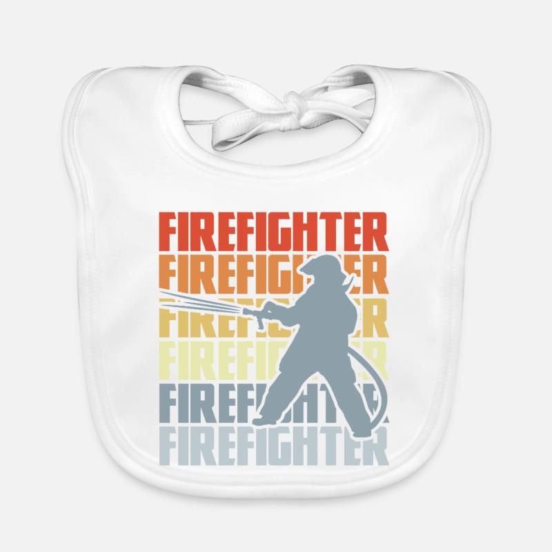Retro Firefighter Organic Baby Bibs