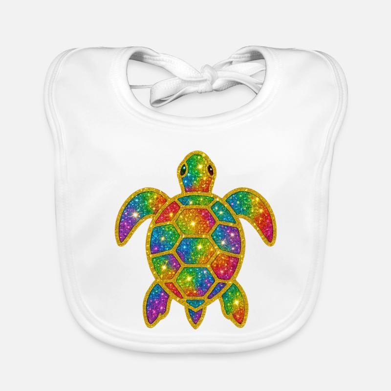 Regenbogen Glitzer Schildkröte Baby Bio-Lätzchen