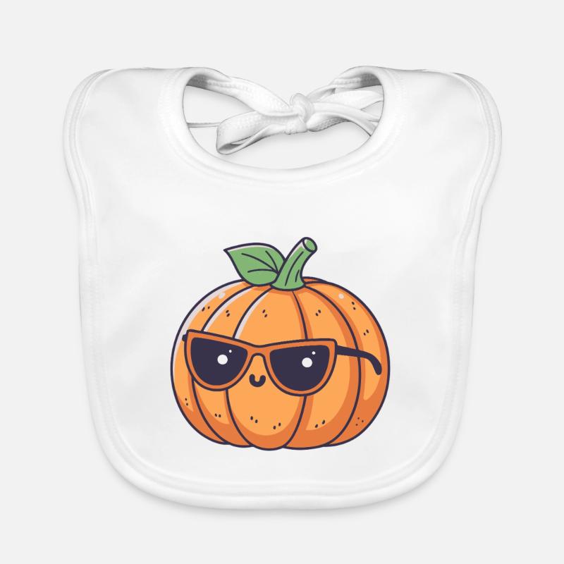 Pumpkin chic eyeglasses Organic Baby Bibs