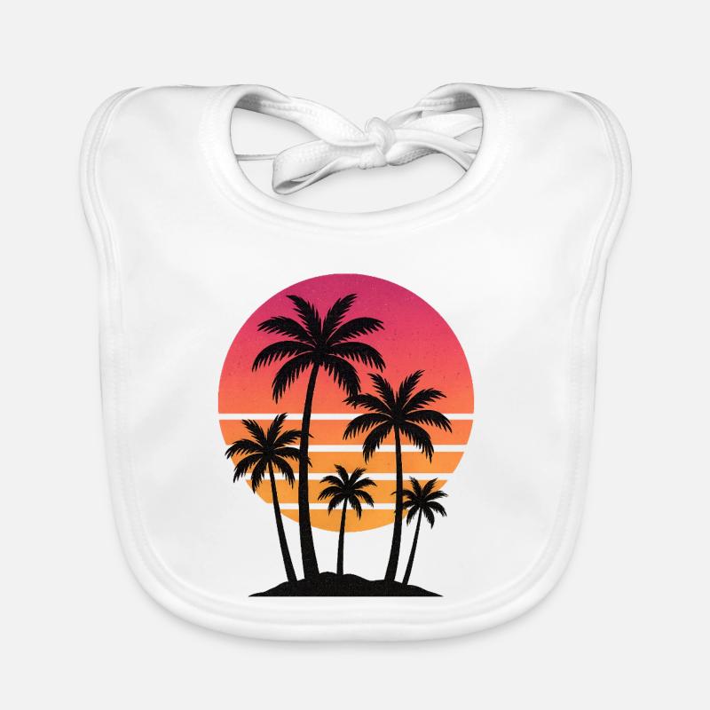Palm Tree Sunset Organic Baby Bibs
