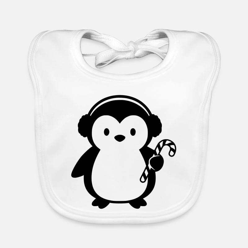Pingouin mignon avec canne à sucre | Noël Bavoir bio Bébé