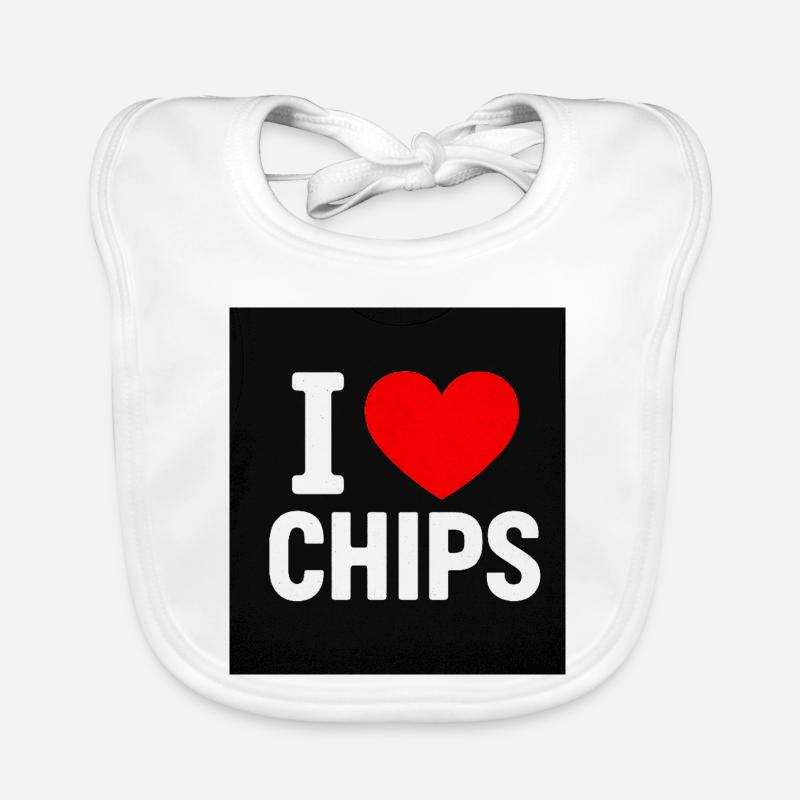 I Heart Chips Organic Baby Bibs