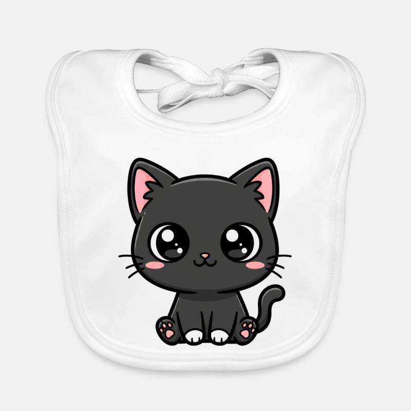 Mitternachtskätzchen-Kawaii-Maskottchen Baby Bio-Lätzchen