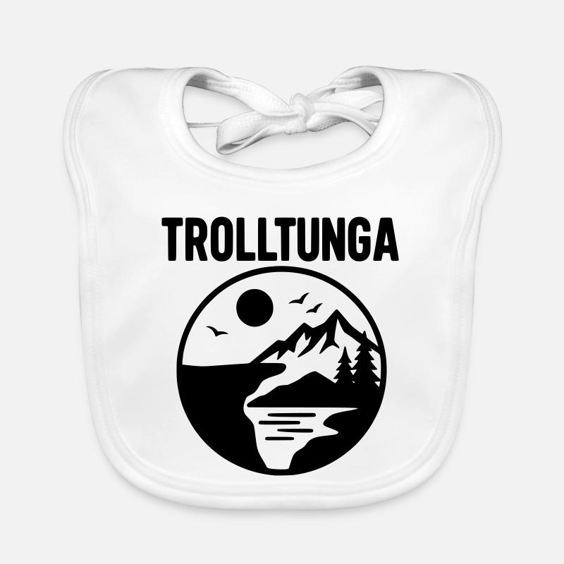 Trolltunga Silhouette Organic Baby Bibs