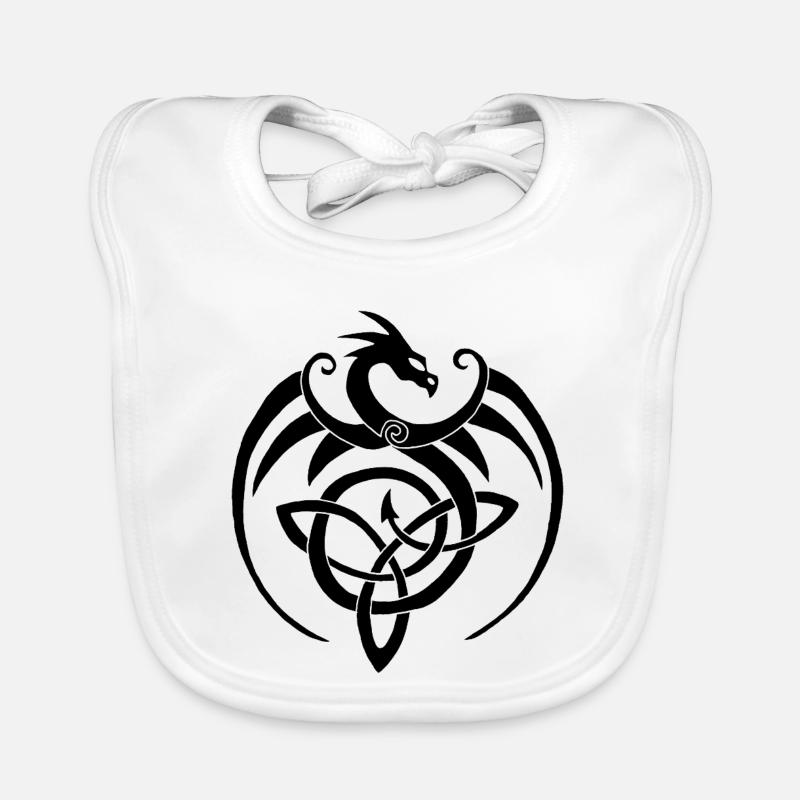Dragon noir et symbole celte Bavoir bio Bébé