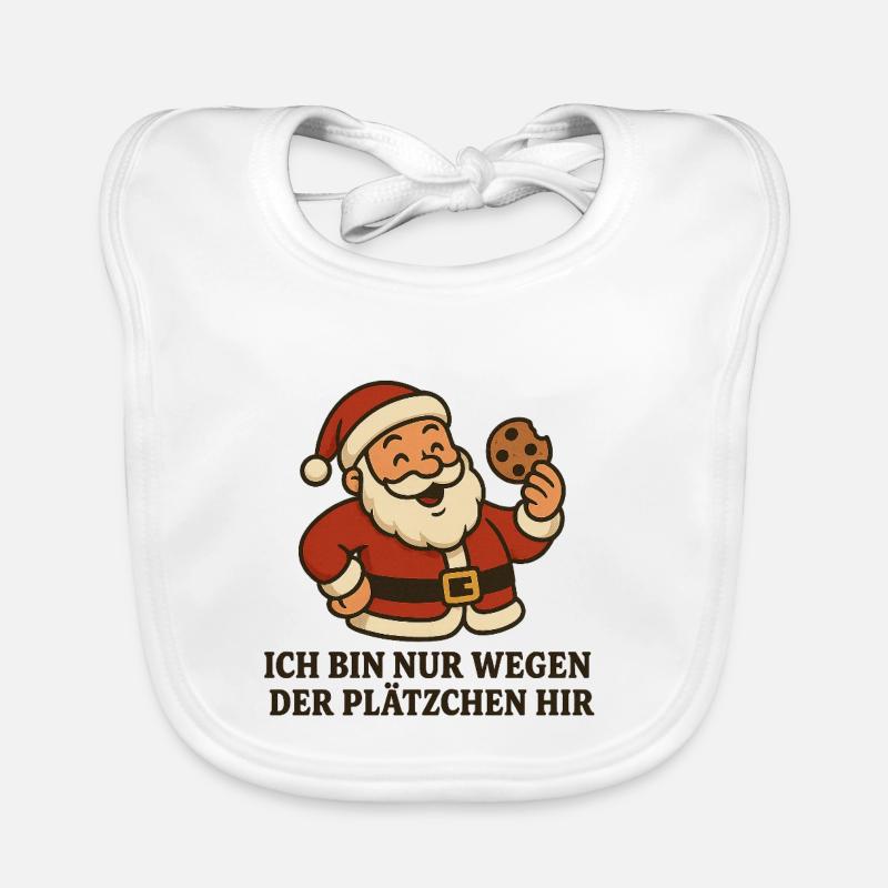 Santa Plätzchen Spruch Baby Bio-Lätzchen