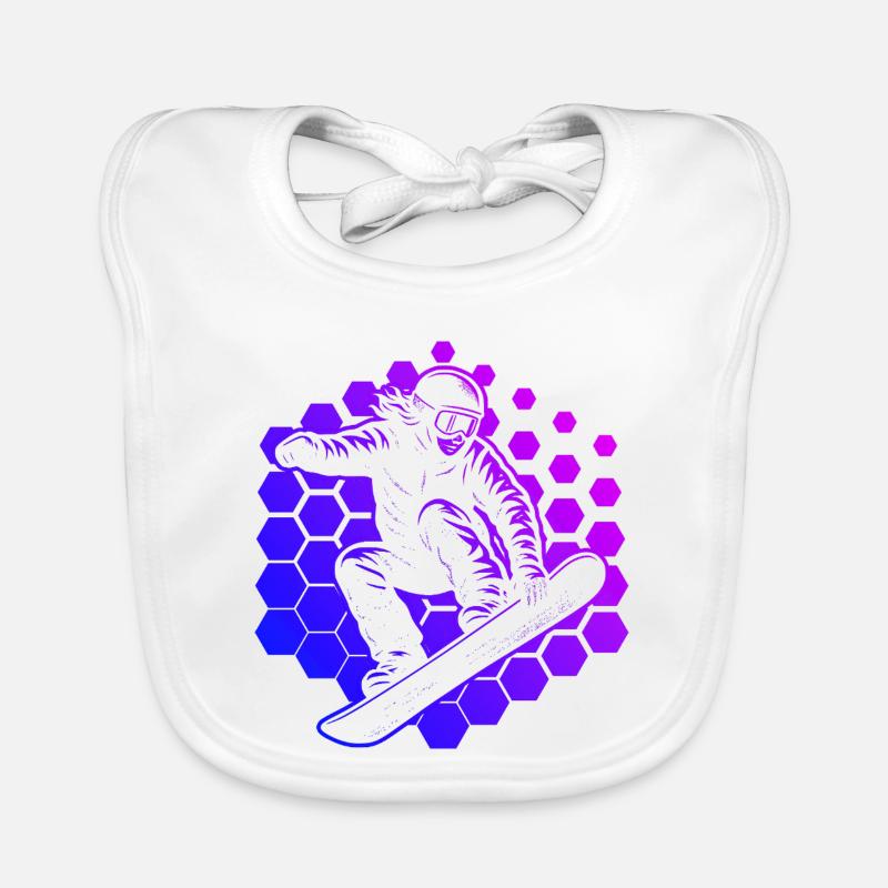 Motif de snowboard clair pour chaque jour Bavoir bio Bébé