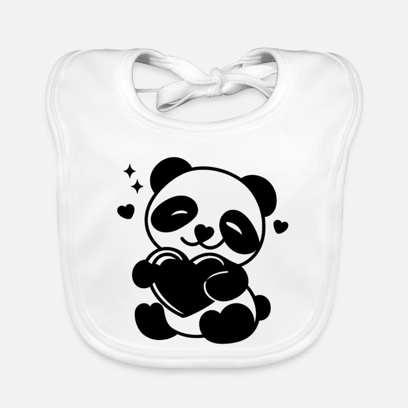 Soft Heart Panda Organic Baby Bibs