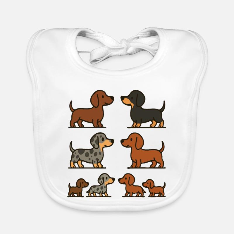 Dachshund Quartet Illustrationspaket Baby Bio-Lätzchen