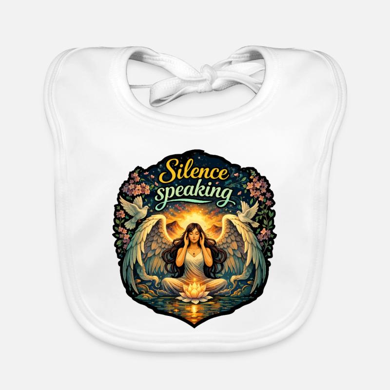 Silence Speaking: Angel Meditation Organic Baby Bibs