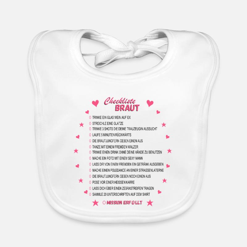 Braut Checkliste Pink Baby Bio-Lätzchen