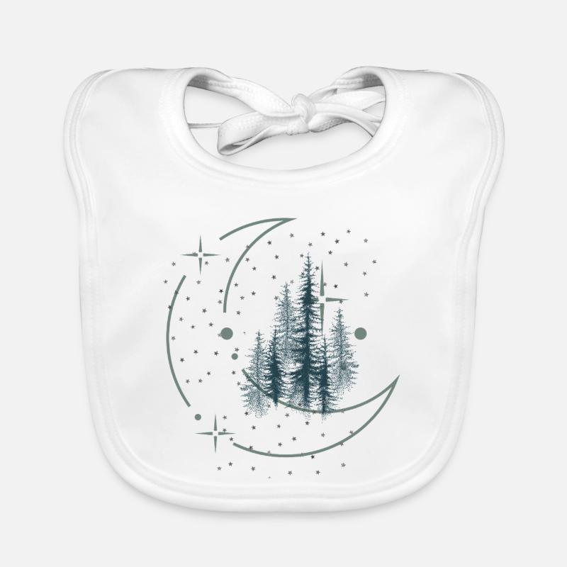 Night sky over the forest Organic Baby Bibs